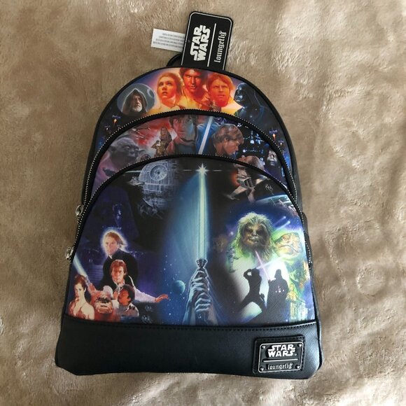 NWT Loungefly Disney Star Wars Original Trilogy Mini Backpack - Picture 1 of 5